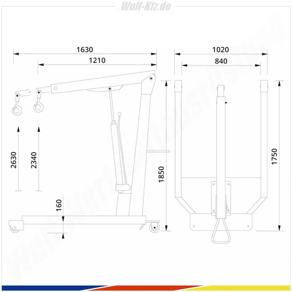 AC Hydraulic Werkstattkran WN20